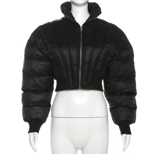 Fashion hipster zipper warm casual cotton padded woman