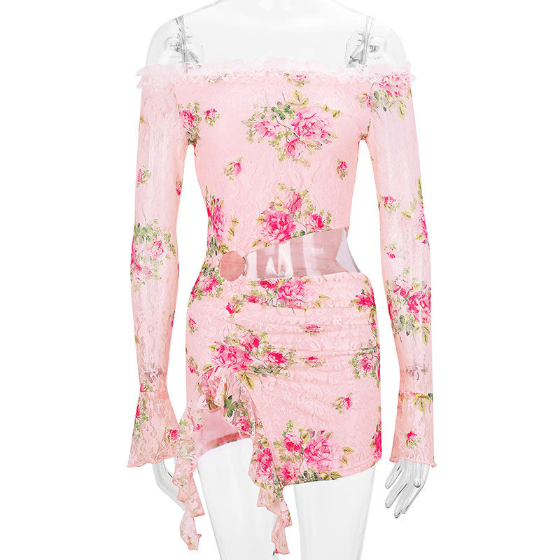 Paris floral sexy dress