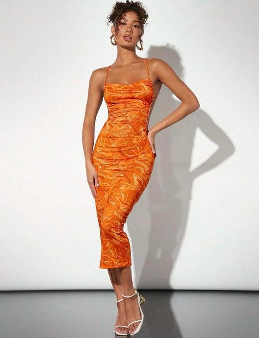 UCVOGUE Spaghetti straps maxi dress