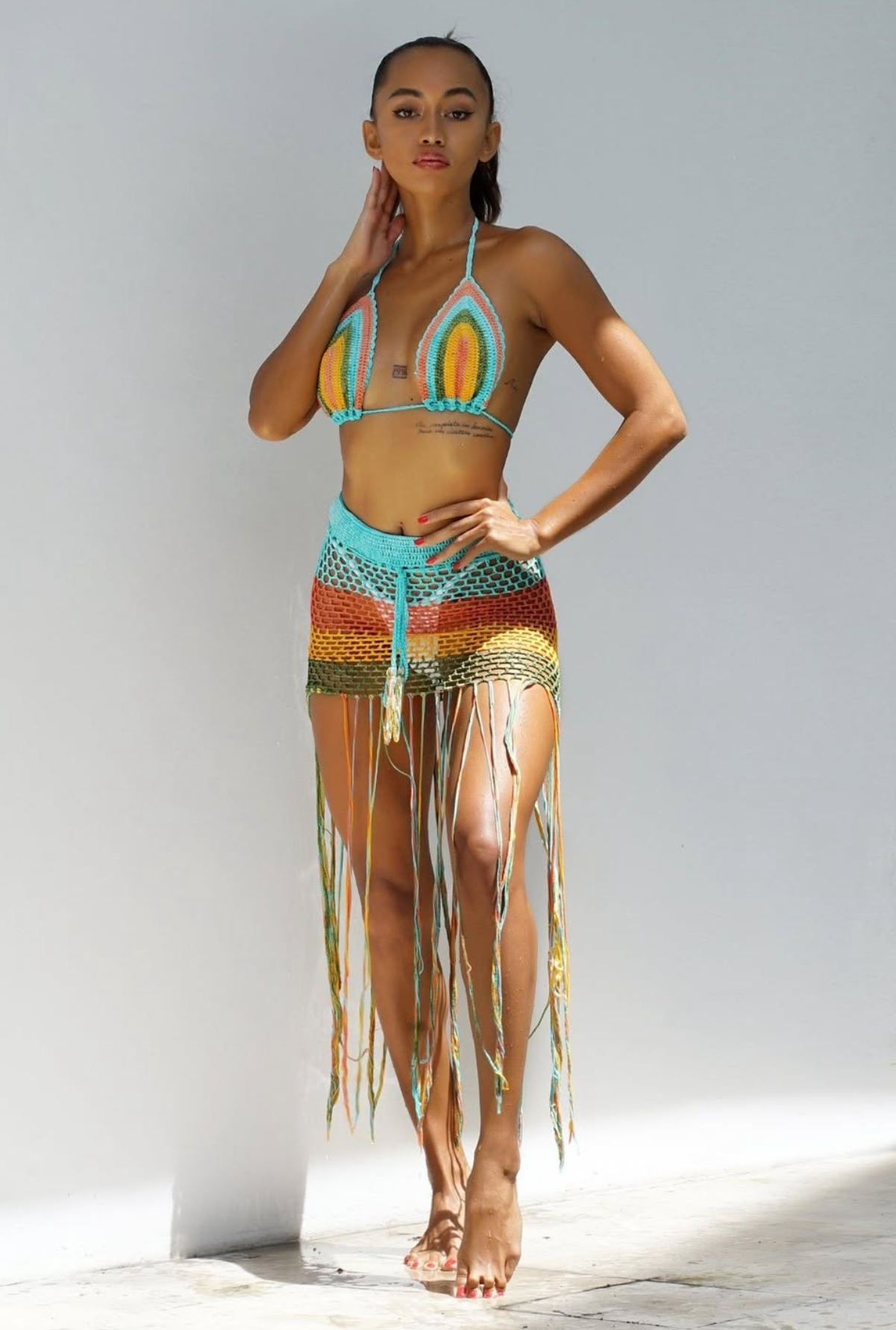 Bella Crochet Long Skirt Set