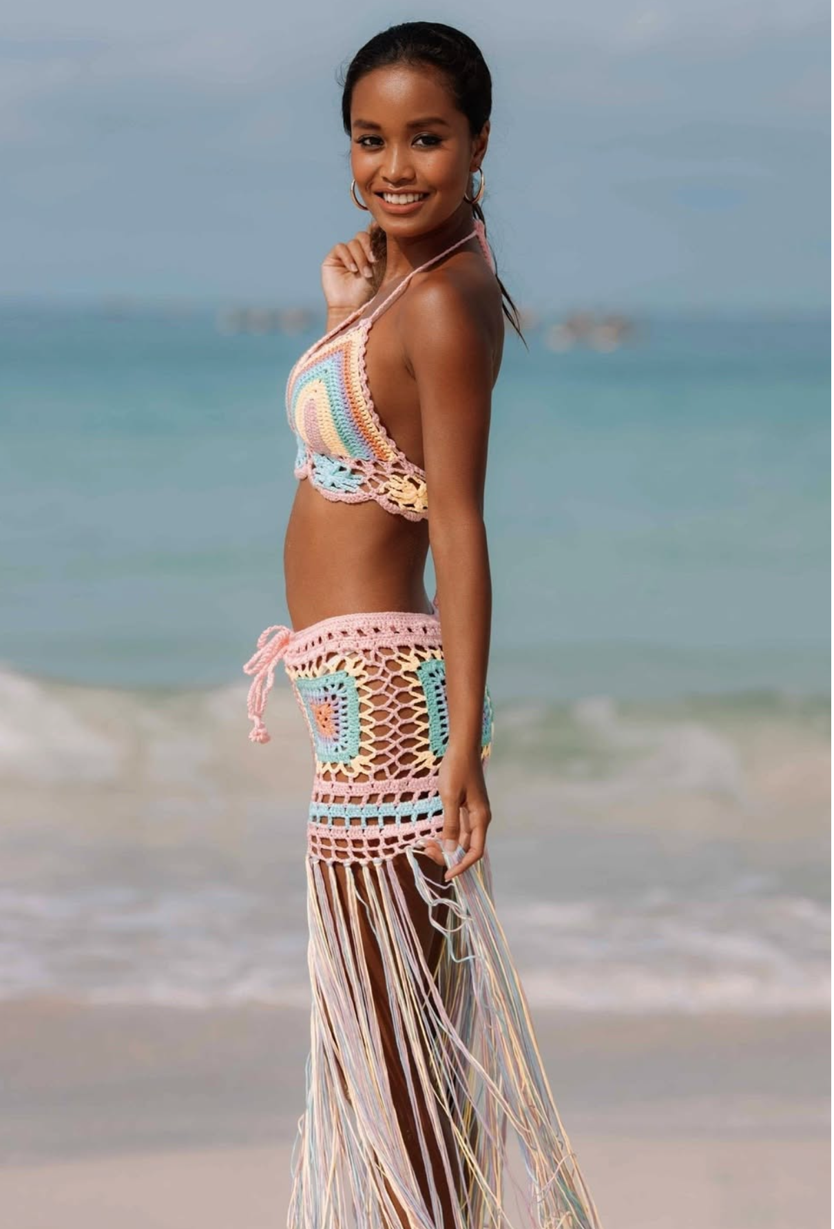 Bella Crochet Long Skirt Set