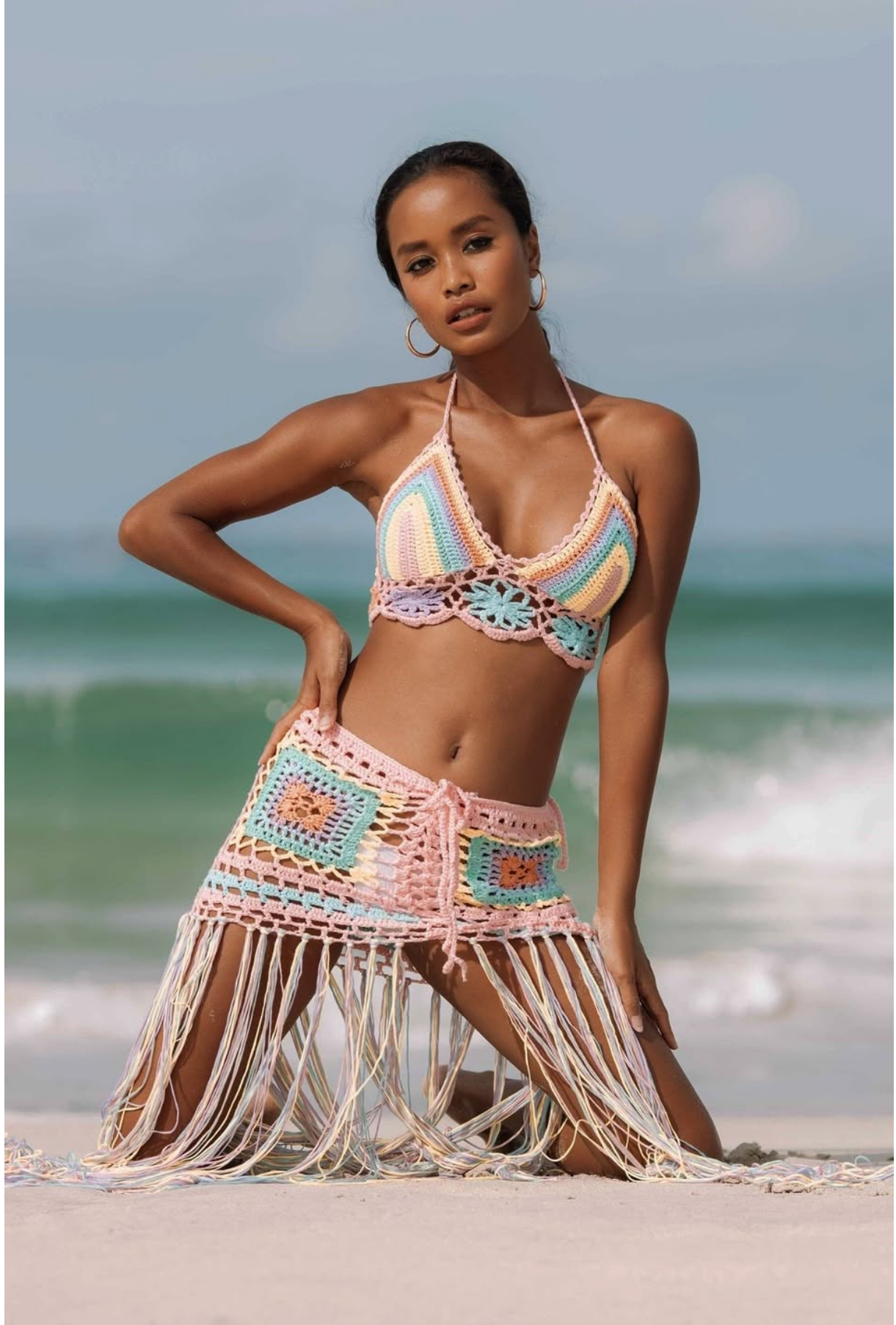 Bella Crochet Long Skirt Set