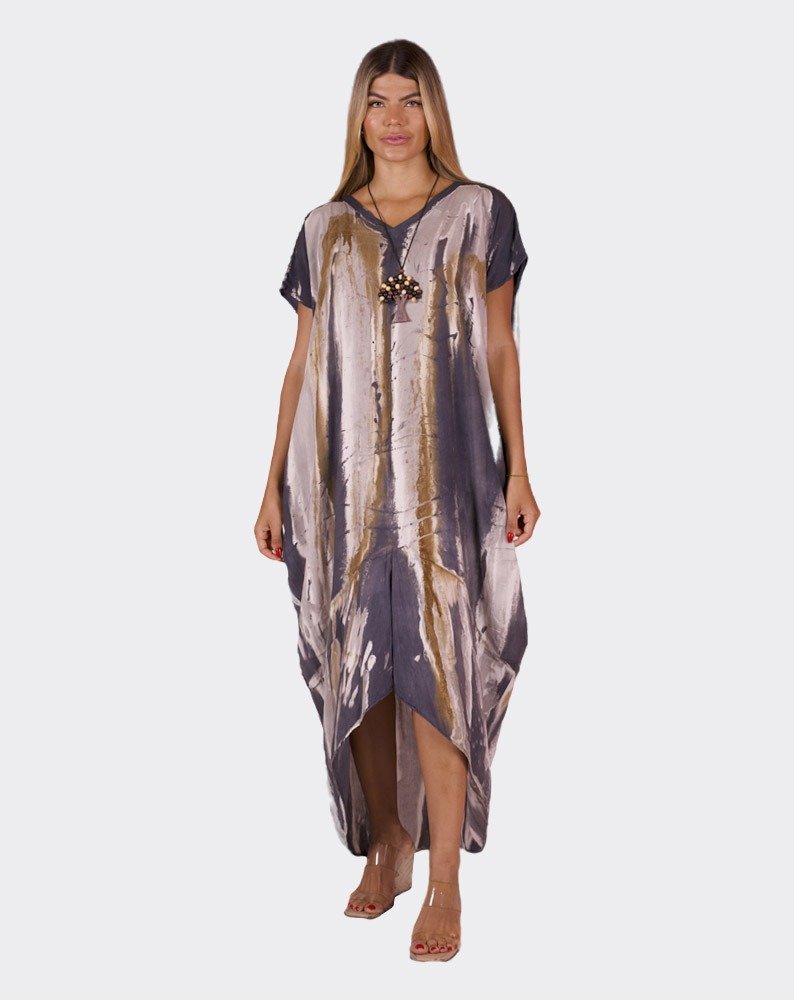 Grey & Black Siren Boho Kaftan