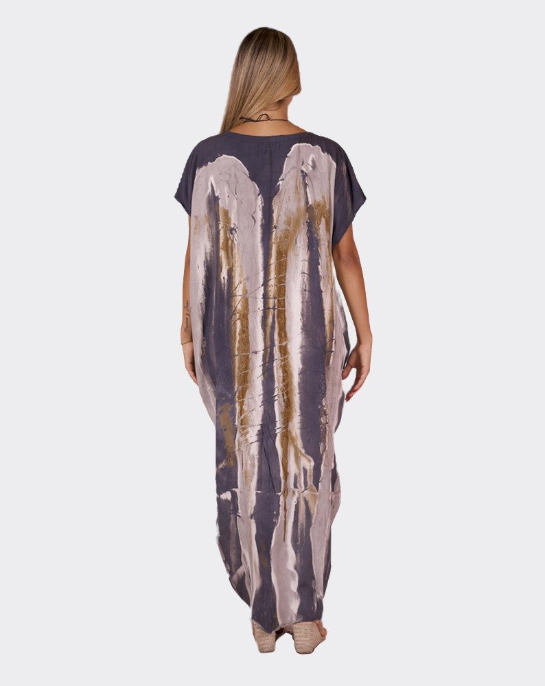 Grey & Black Siren Boho Kaftan