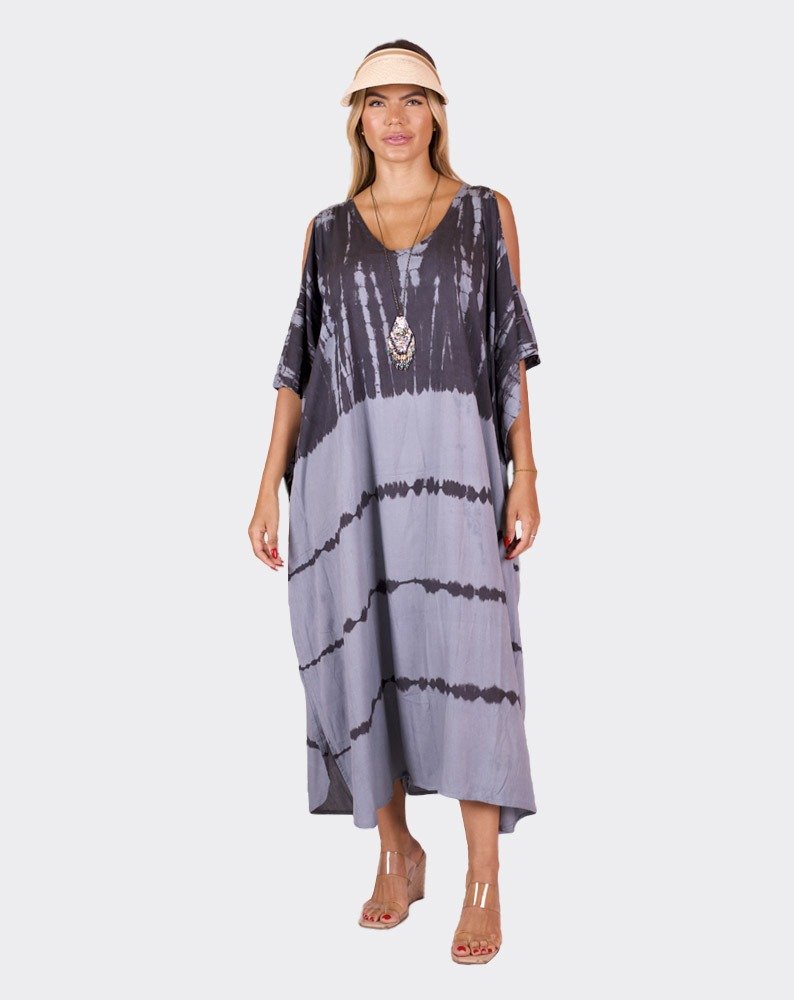 Grey & Black Sandy Boho Kaftan