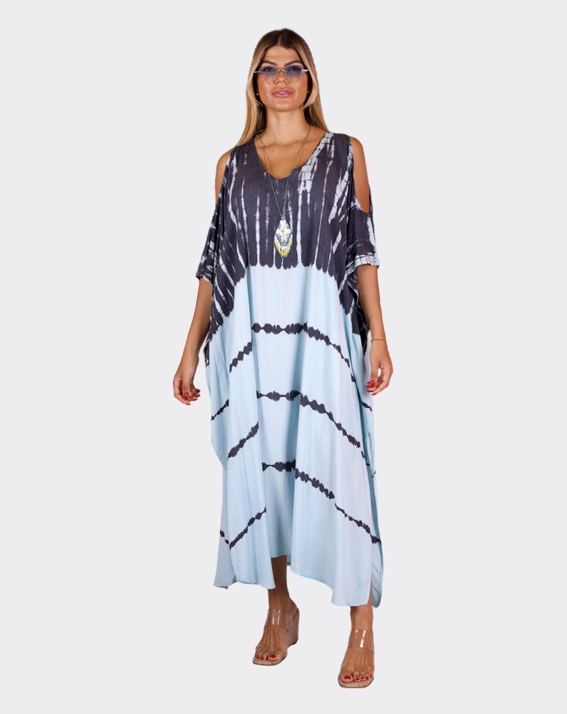 Blue & Black Sandy Boho Kaftan