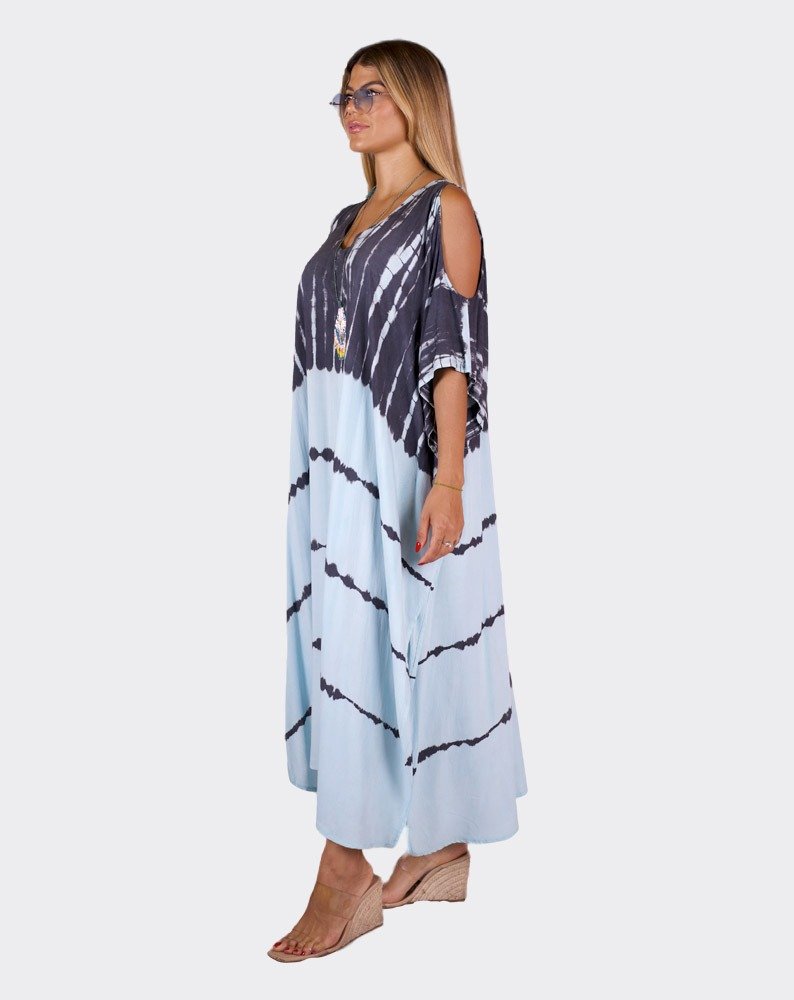 Blue & Black Sandy Boho Kaftan