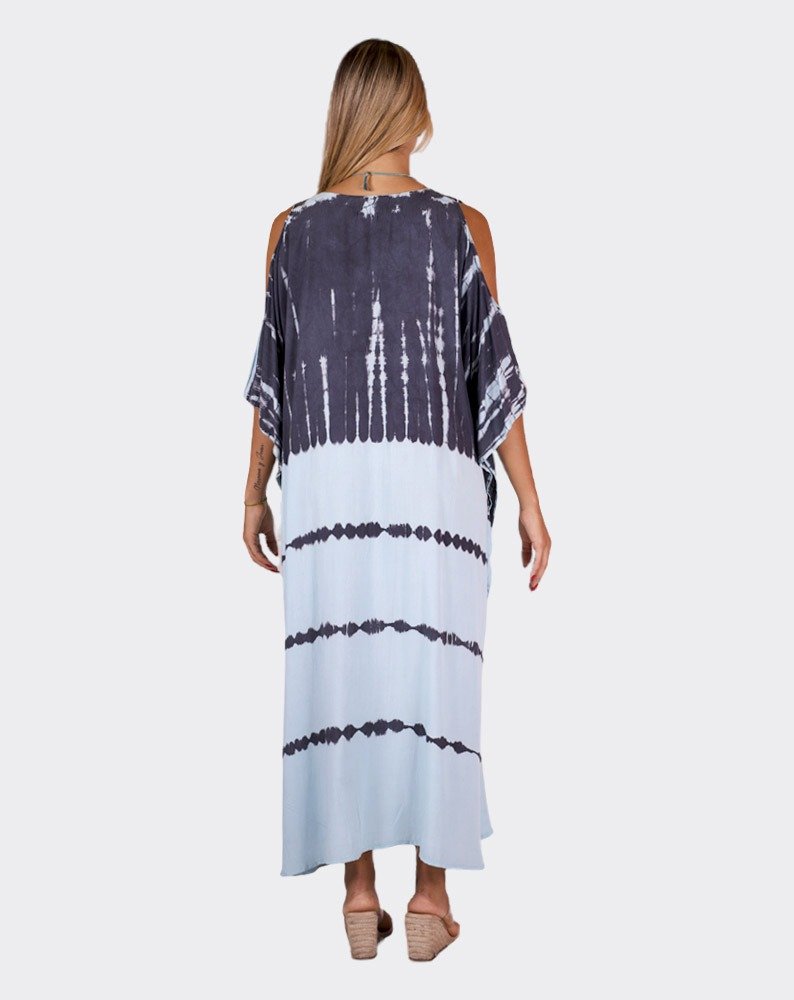 Blue & Black Sandy Boho Kaftan