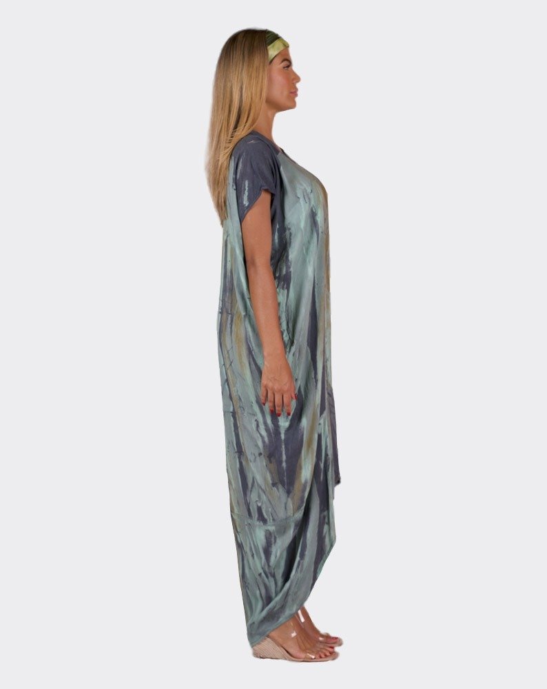 Turquoise & Black Siren Boho Kaftan