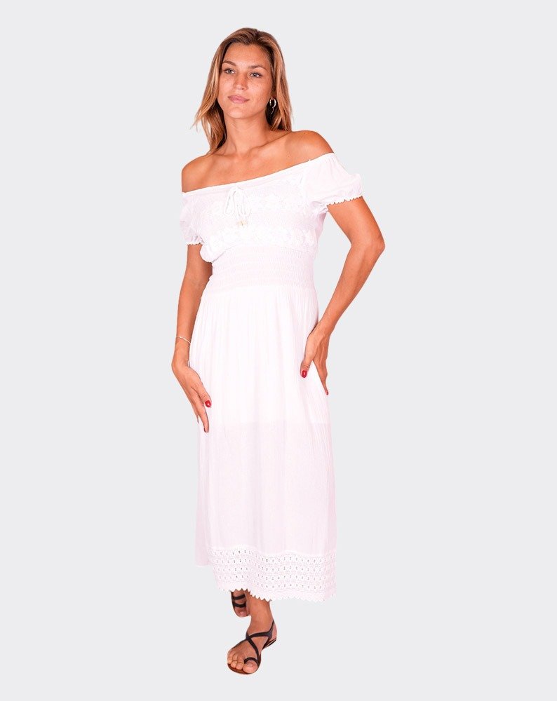 Selene White Long Dress