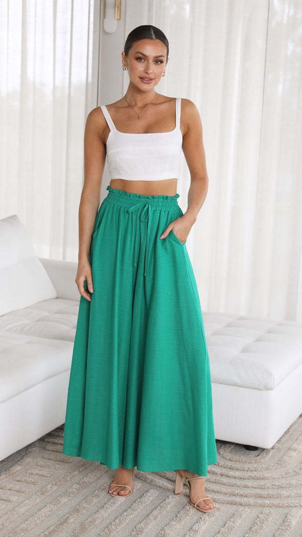 Wide-leg Pants With Pockets