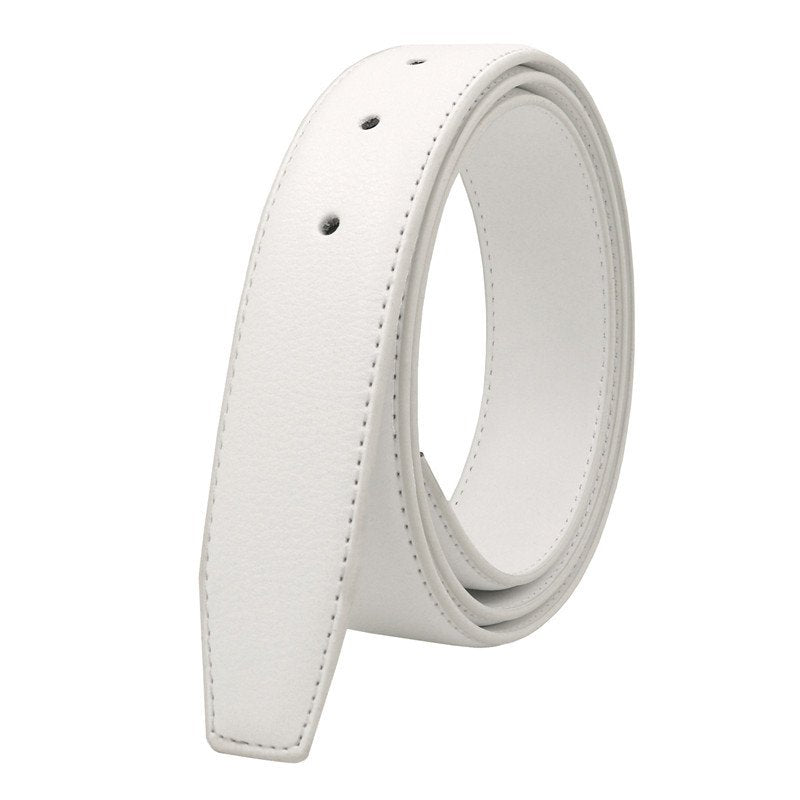 Belt Body Unbuckled White Blue Gray Leather Perforated Belt