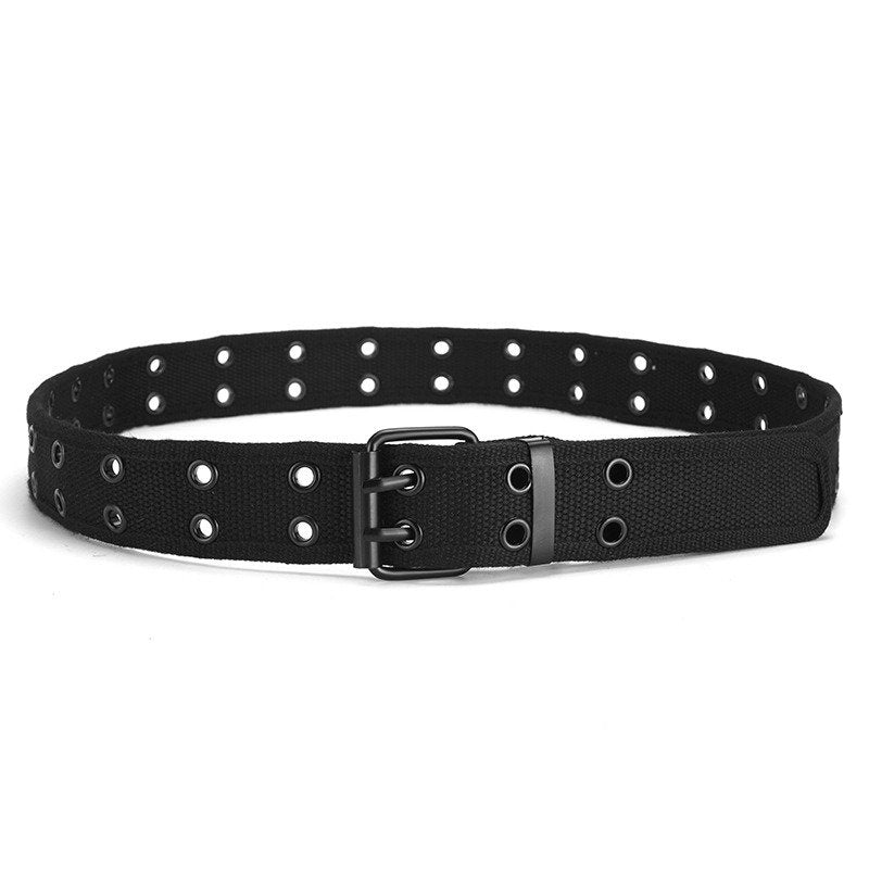 Punk Belt With Double Pin Buckle Cotton