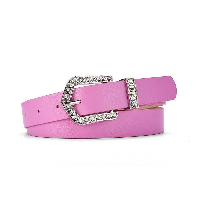 Belt With Diamond-encrusted Buckle