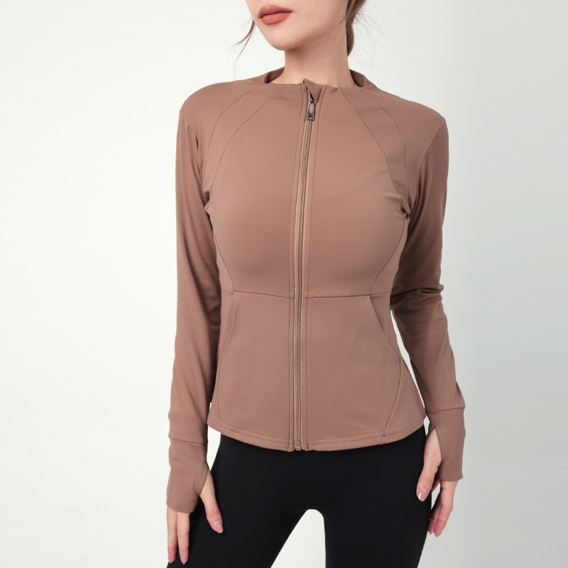 High Neck Jacket With Long Sleeves High Neck Zipper