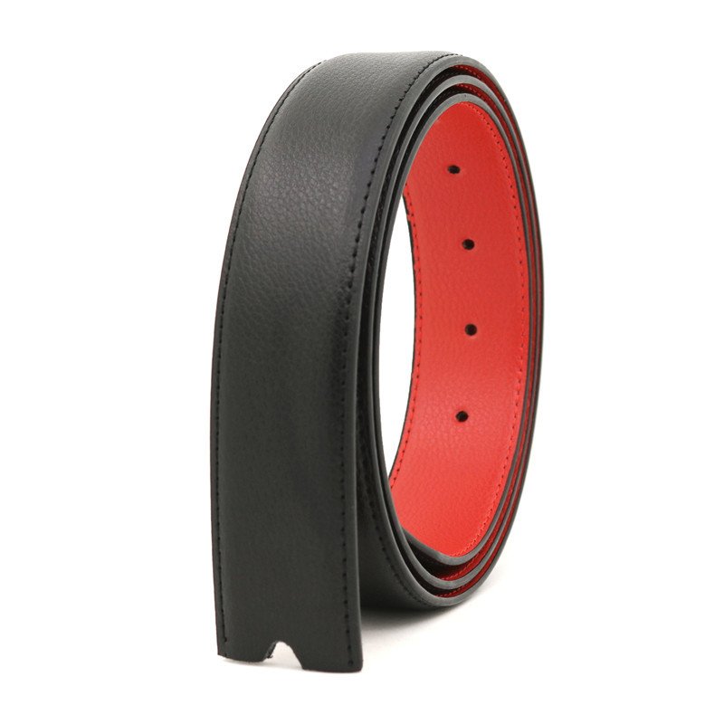 14 Grain Double Sided Perforated Leather Belt Body Five Color Rotary Pin Buckle Smooth Buckle Leather Belt