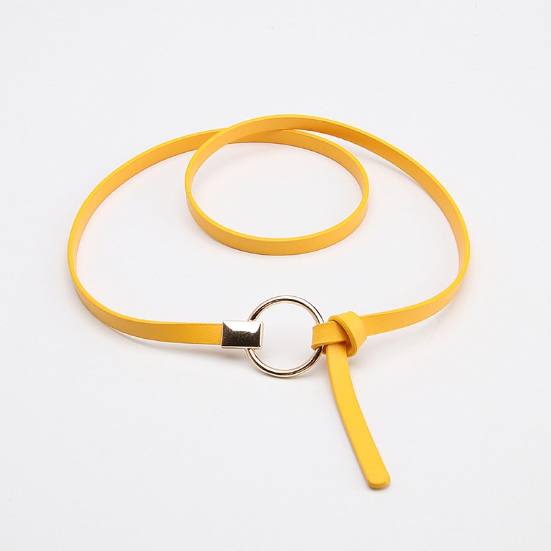 Knot Small Belt With Ladies Round Buckle Belt Women