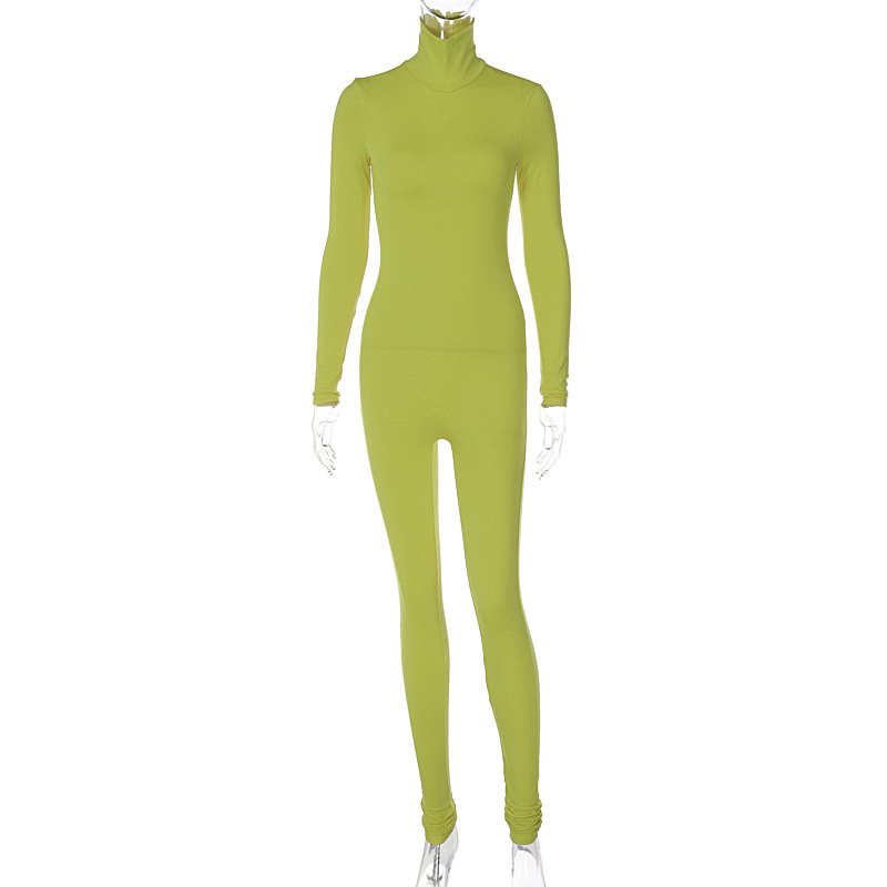 Solid Color Tight Fitting Sports And Fitness Jumpsuit