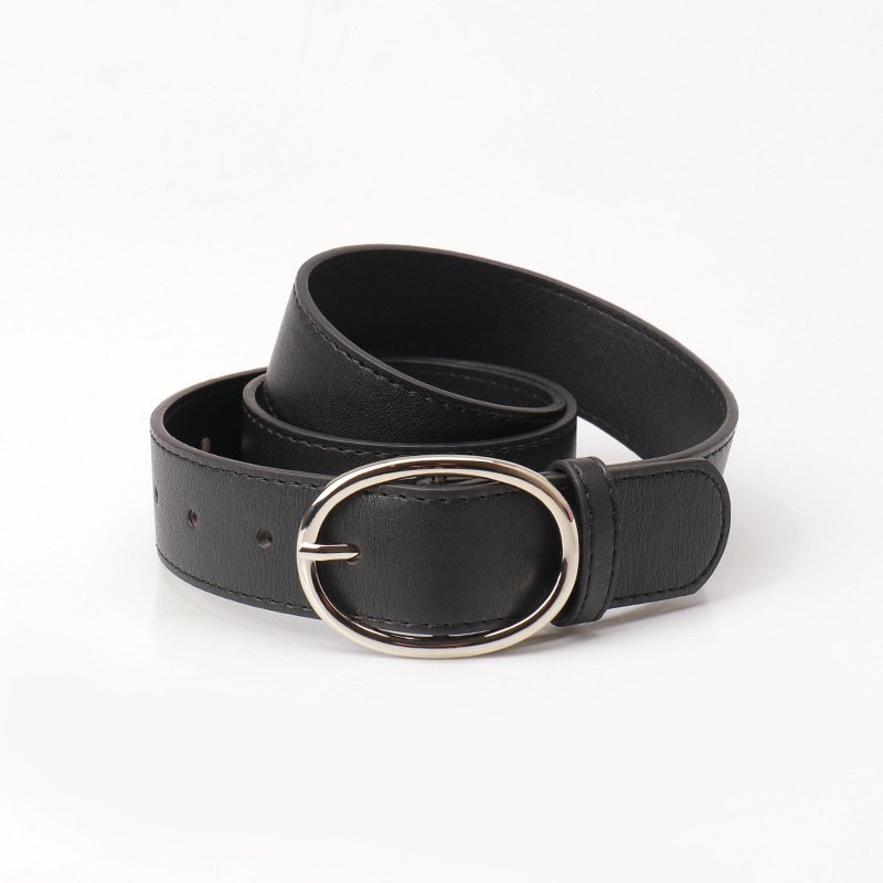 Elegant Oval Buckle Belt for Dress