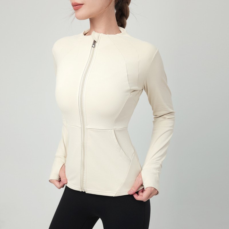 High Neck Jacket With Long Sleeves High Neck Zipper