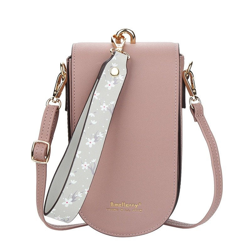 Solid Color Shoulder Card Holder Handbag