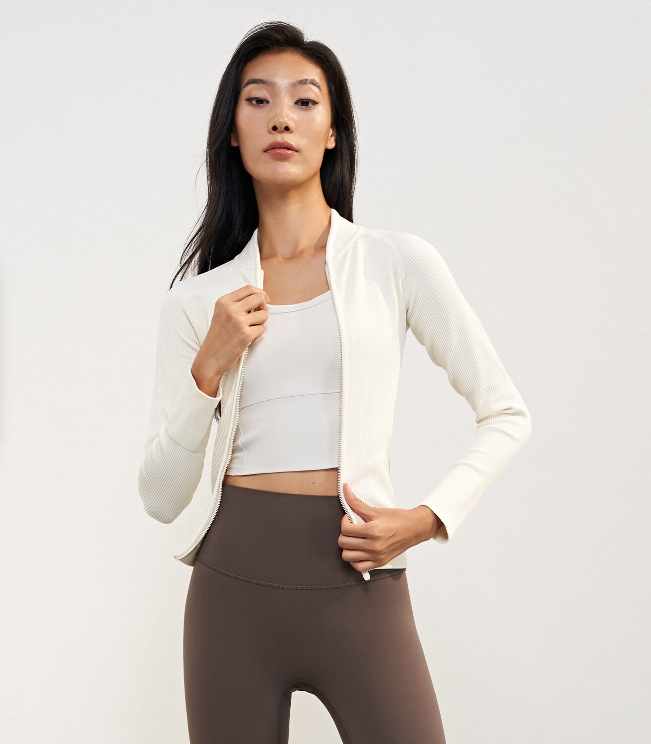 High Grade Rib Knit Yoga Jacket