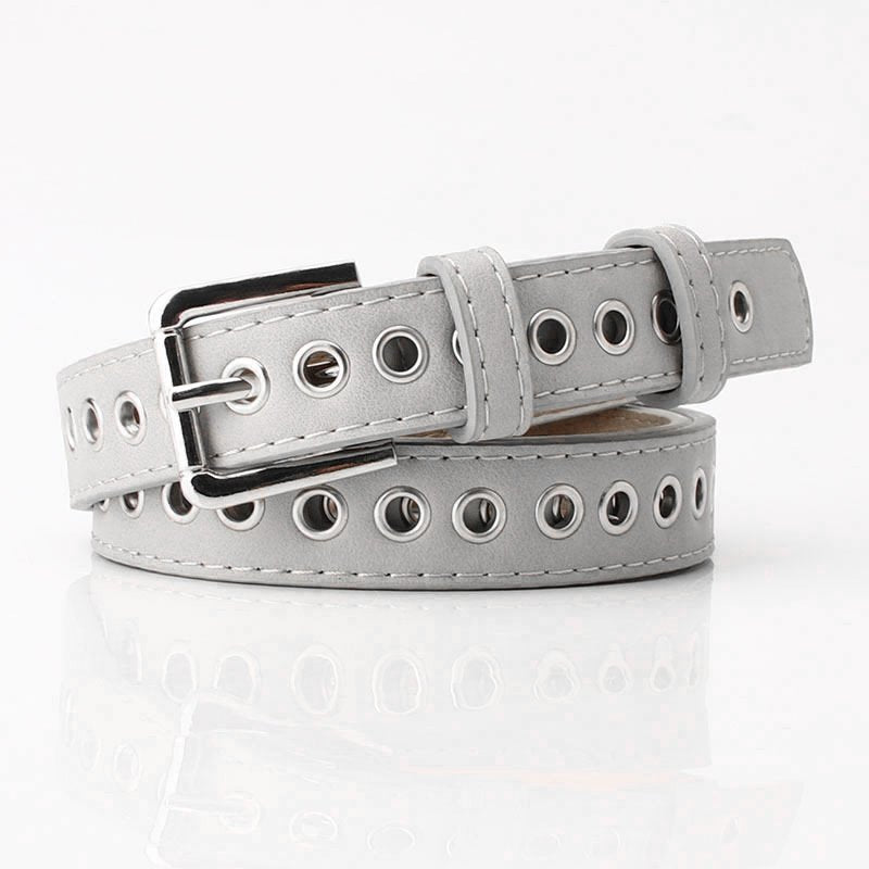 Hollowed Belt With Silver Buckle