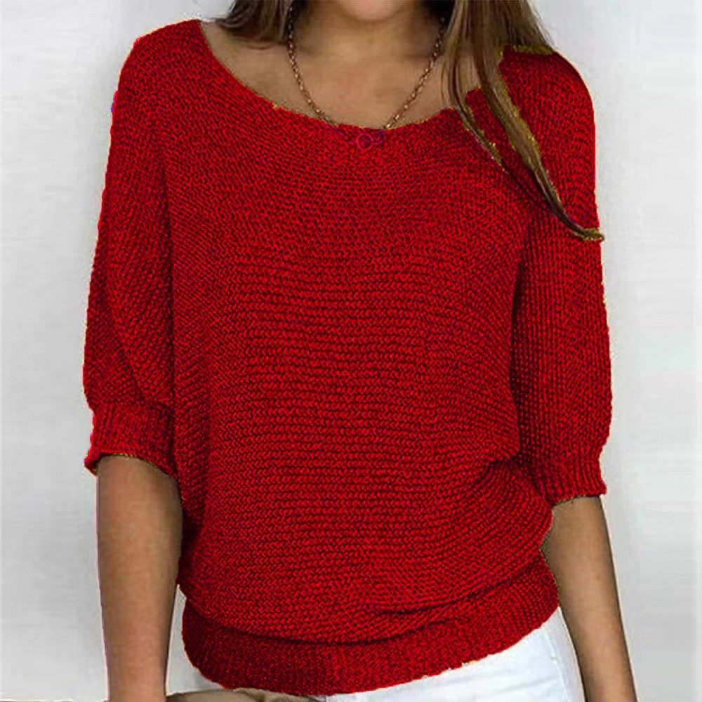 Round Neck Knitted Sweater