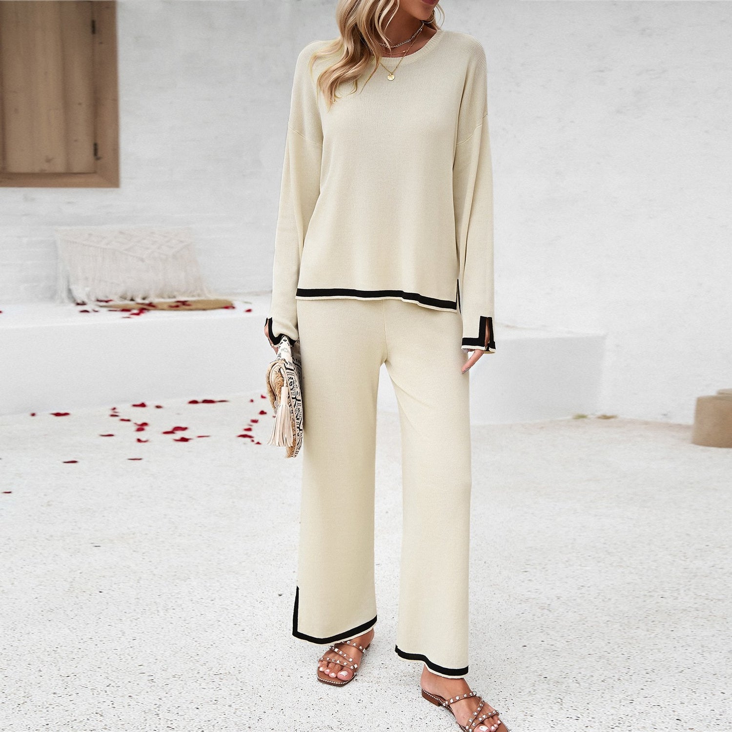 Comfortable Long Sleeve T-shirt And Trousers Set