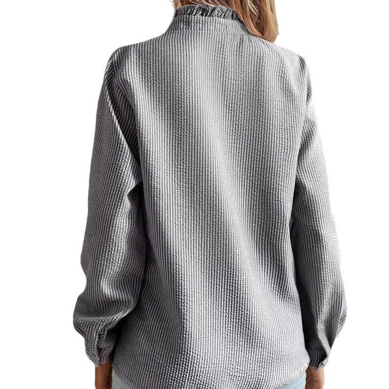 Long Sleeve Shirt With Ruffles