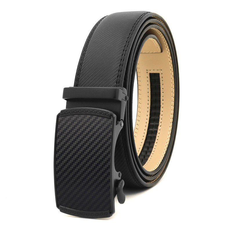 Automatic PU Leather Belt With Twill Buckle For Men