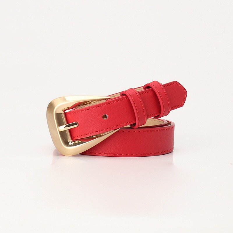 Belt With Golden Buckle Various Colors