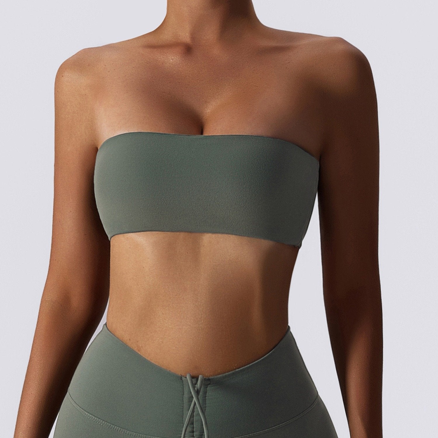 One Piece Nude Color Adjusted Sports Bra