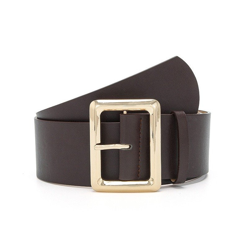 Wide Belt with Square Buckle in Different Colors