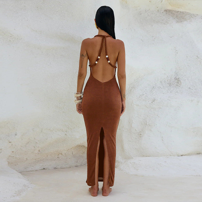 Summer sexy camisole dress with backless design