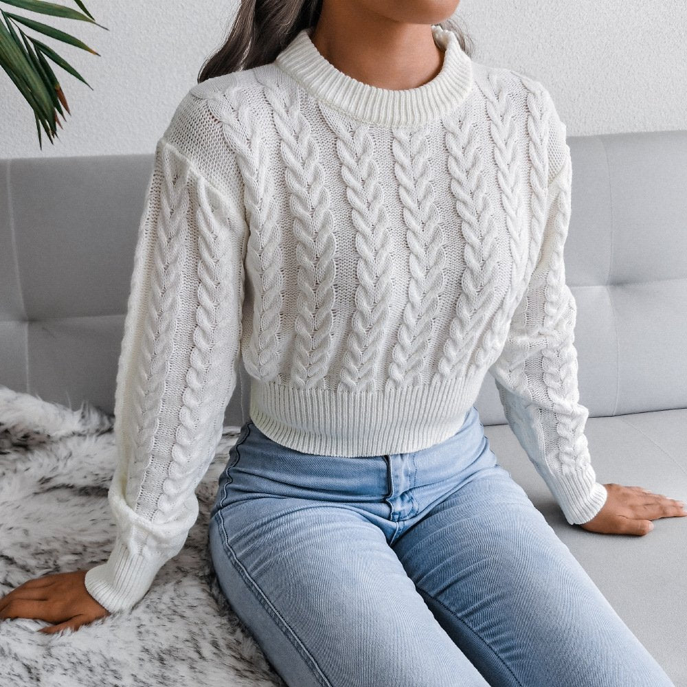 Cropped Knitted Sweater