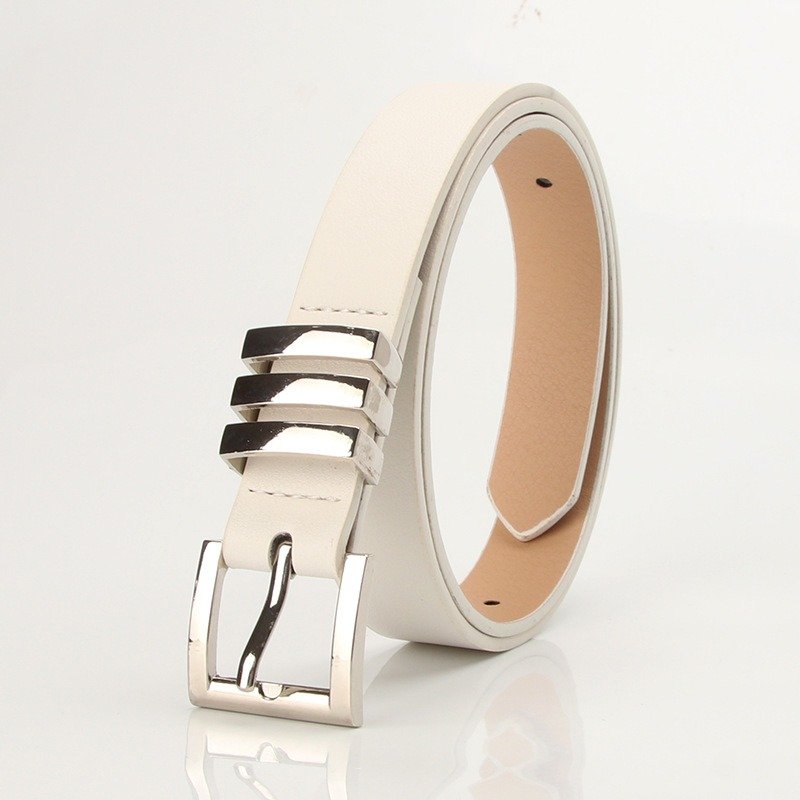 Elegant Belt With Three Silver Grip Lines