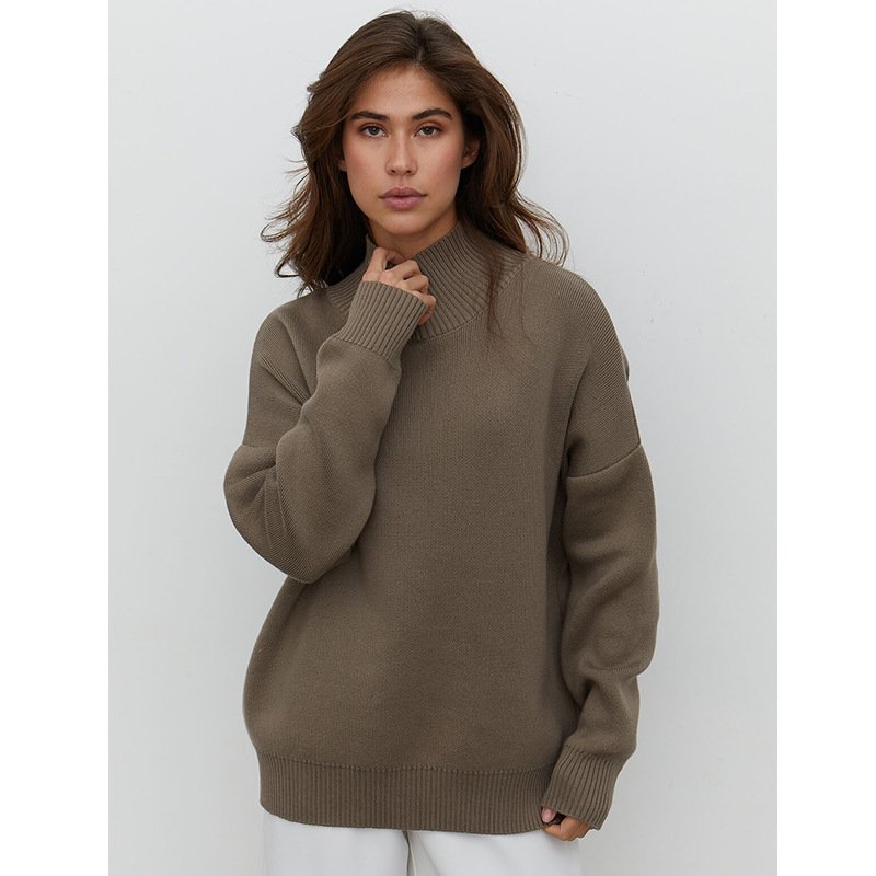 Loose Semi High Neck Sweater