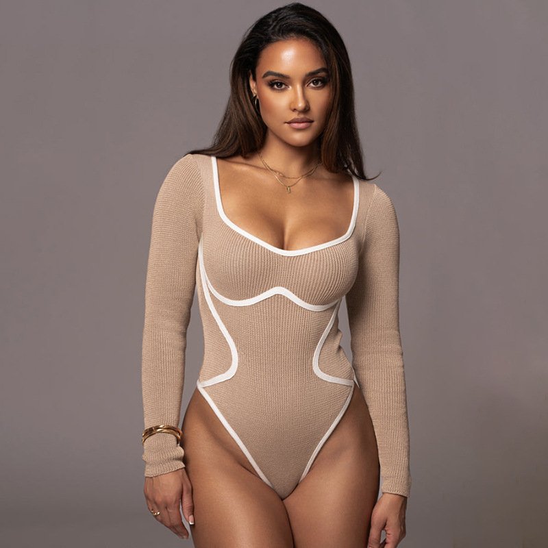 Long-sleeved Bodysuit With Lines That Define The Body Line