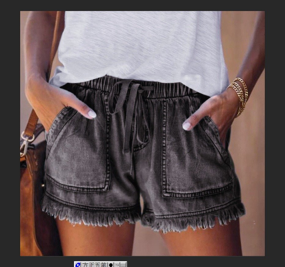 High Waist Skinny Shorts With Drawstring And Elastic Waist