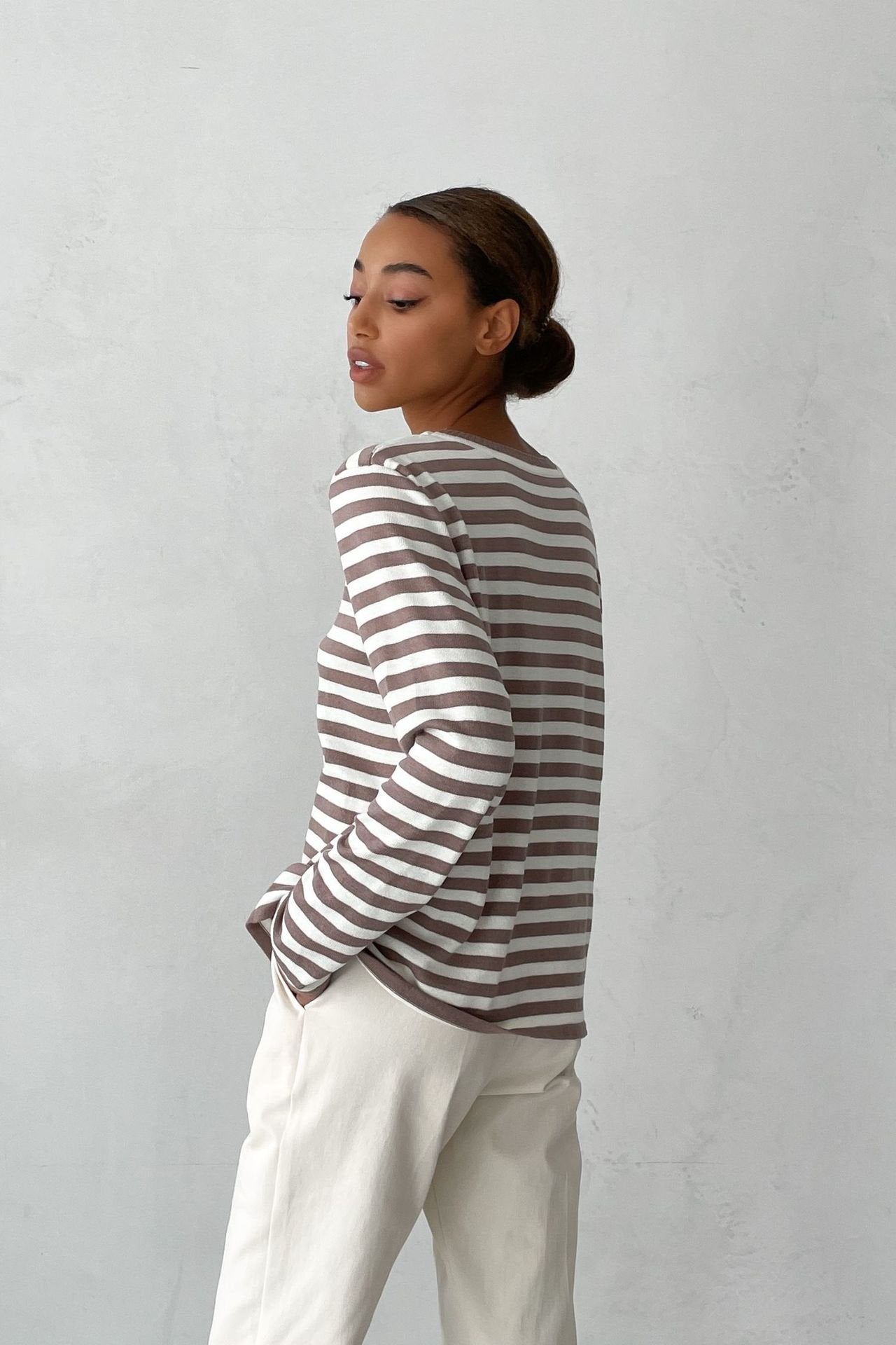 Striped Knitted Crew Neck Sweater