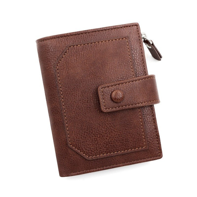 Short Vertical Wallet with Side Zipper