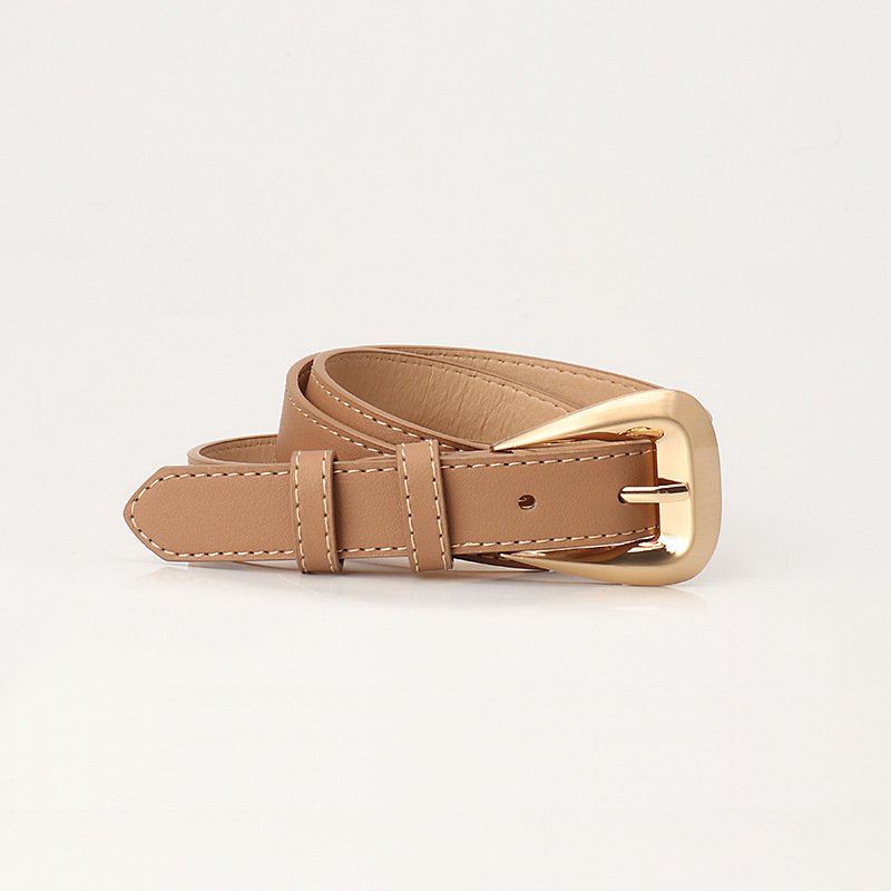 Cross Buckle Leather Belt