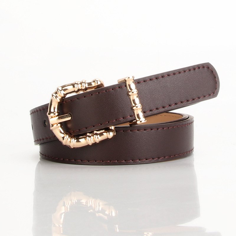 Alloy Pin Buckle Casual PU Thin Belt Clothing With Belt