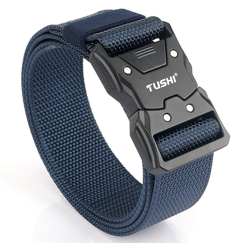 Nylon Belt With Tactical Button For Men