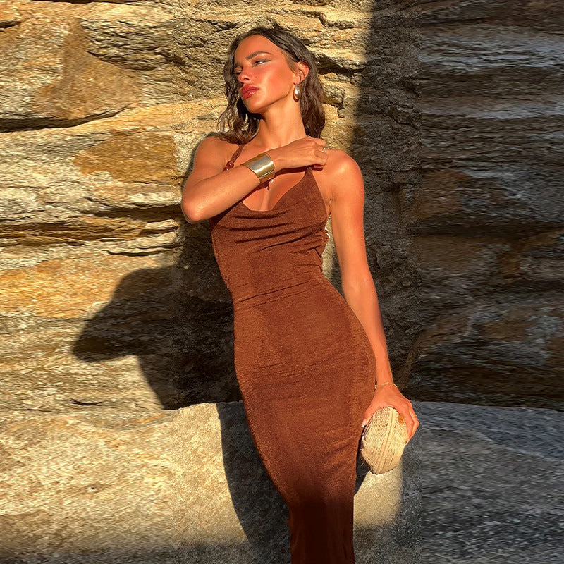 Summer sexy camisole dress with backless design