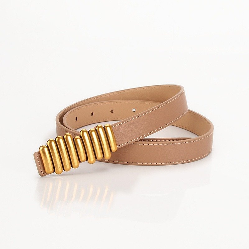 Belt With Golden Stick Buckle