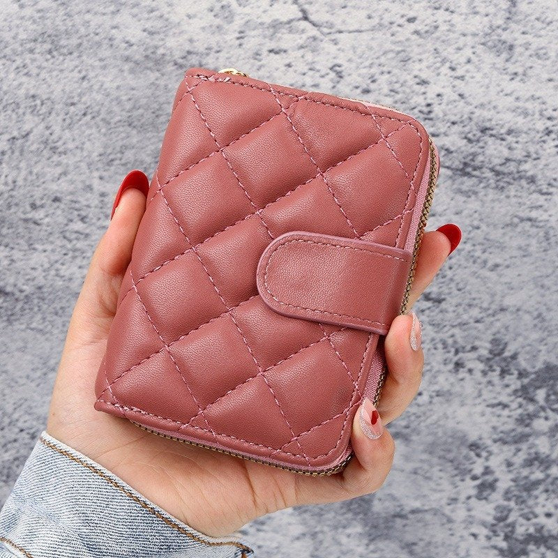 Solid Color Square Zipper Wallet