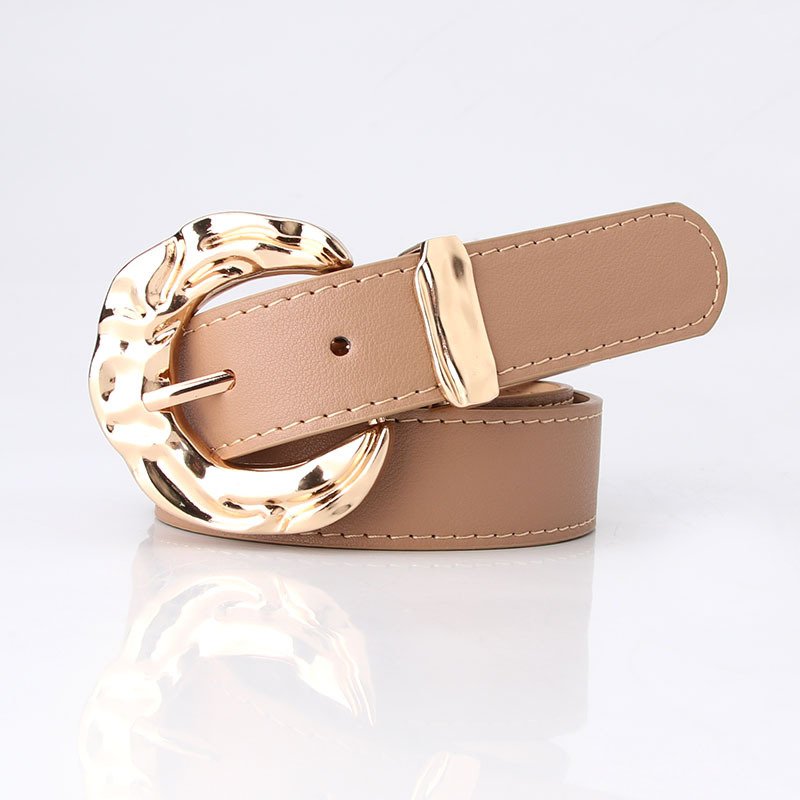 Belt With Large Metal Buckle Trim Belt