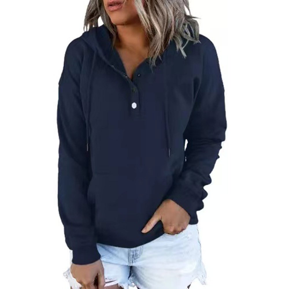 Long Sleeve Loose Casual Hooded Drawstring Pocket Hoodie